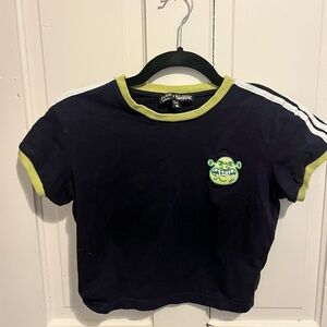 Dolls Kill Navy and Lime Short Sleeve Tee